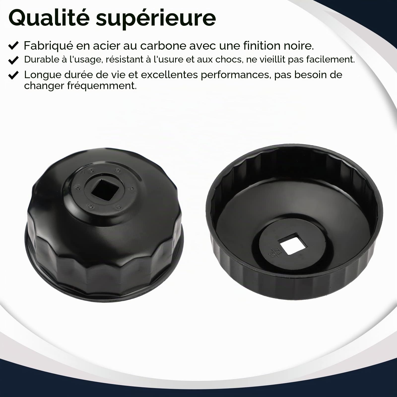 ATPEAM Kit 15 Pièces Clé Filtre à Huile Universel avec Cloche Filtre à Huile et Adaptateurs