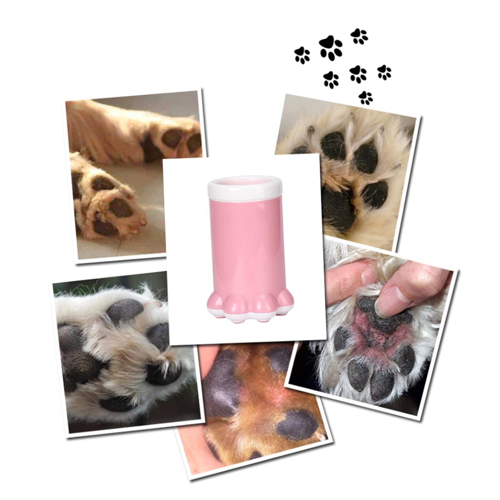 Nettoyant pour pattes de chien et chat, tasse de nettoyage à 360 degrés pour animaux de petite et moyenne taille, bleu (Rose)