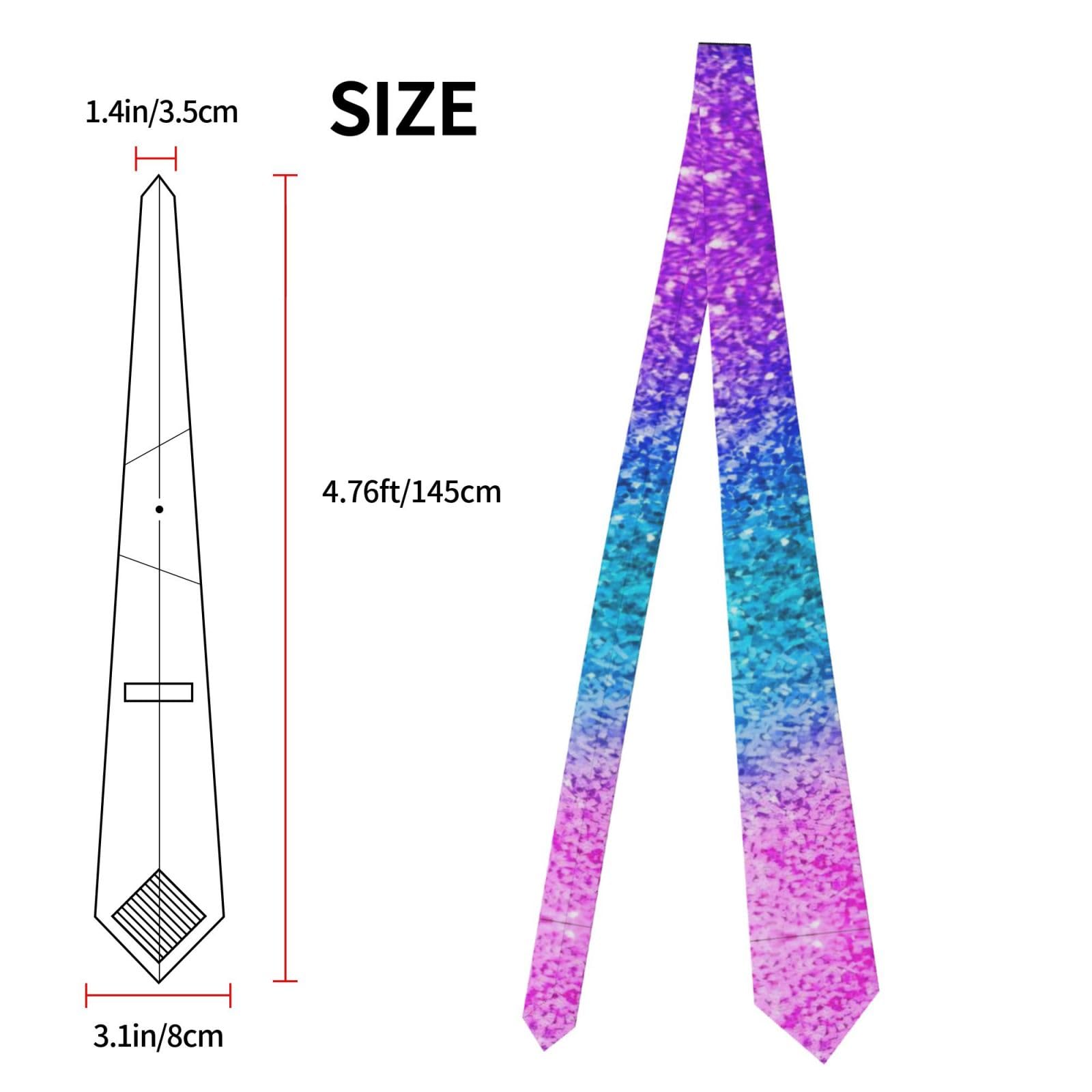 Cravatte lunghe da uomo con paillettes glitterate, 145 x 7,9 cm, cravatte resistenti per matrimoni, feste, regali, affari, compleanni quotidiani, Nero , Taglia unica