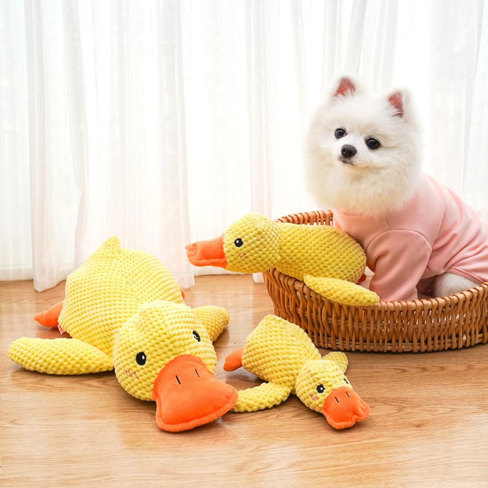 HTU Beruhigendes Enten-Hundespielzeug mit Quietschen, for Hunde, klein (S)