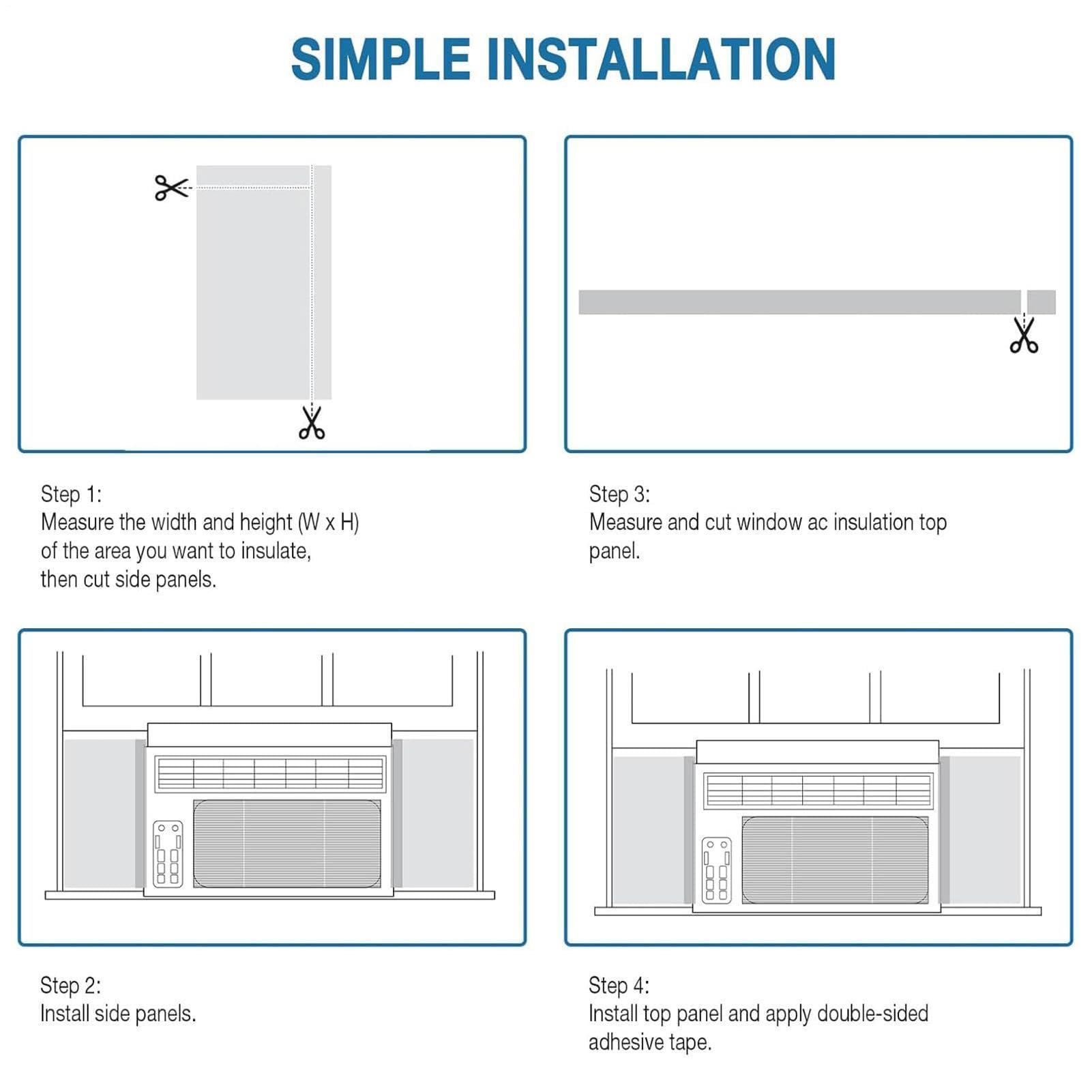 Kit de Sellado para Ventana con Aire Acondicionado,2 Piezas Universales De Alta Densidad | Paneles Laterales Espuma Aislante AC - Oficina, Dormitorio, Hogar, Apartamento, Previene Fugas De Aire