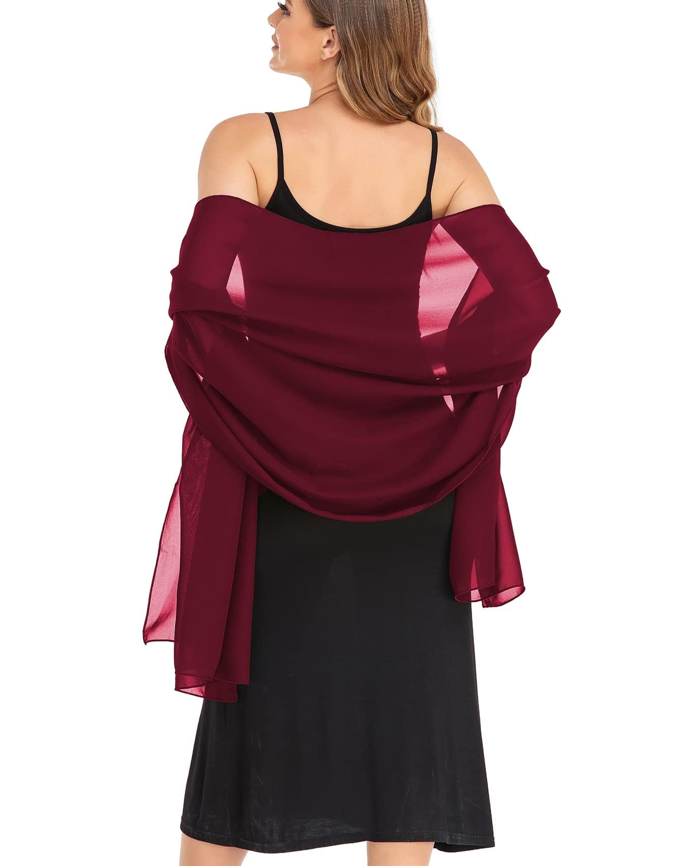 Foulards et enveloppements en mousseline de soie pour robes de soirée femmes élégant et doux foulard de mariée écharpe de mariage étole