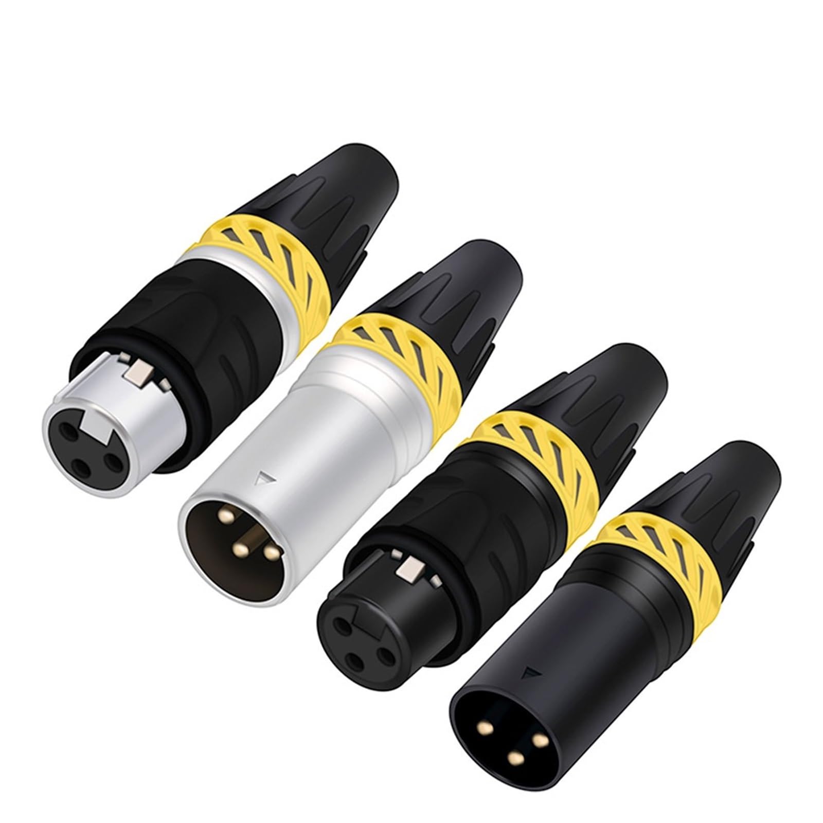 1 szt. 3-pinowy XLR męski na żeński kabel przedłużający mikrofon złącze audio adapter wtyczka gniazdo audio (1 x F 3P srebrny)