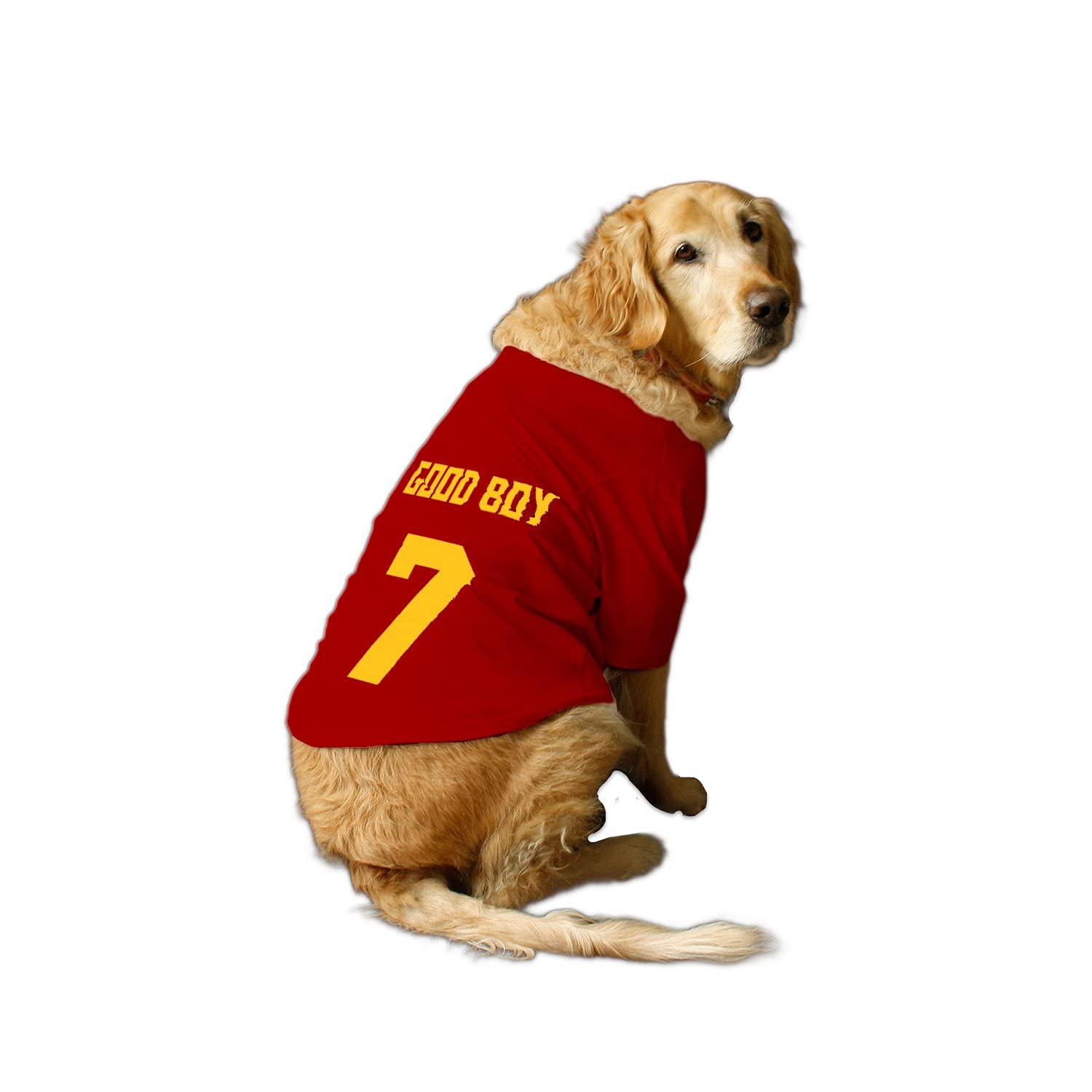 Ruse Basic Crew Neck Good Boy Jersey No.7 Printed Half Sleeves Dog T-Shirt/Apparel/Clothes/Tees Gift for Dogs.(Red) XX-Small (Chihuahuas, Papillons) (B09G3F6FB4) Amazon Price History, Amazon Price Tracker