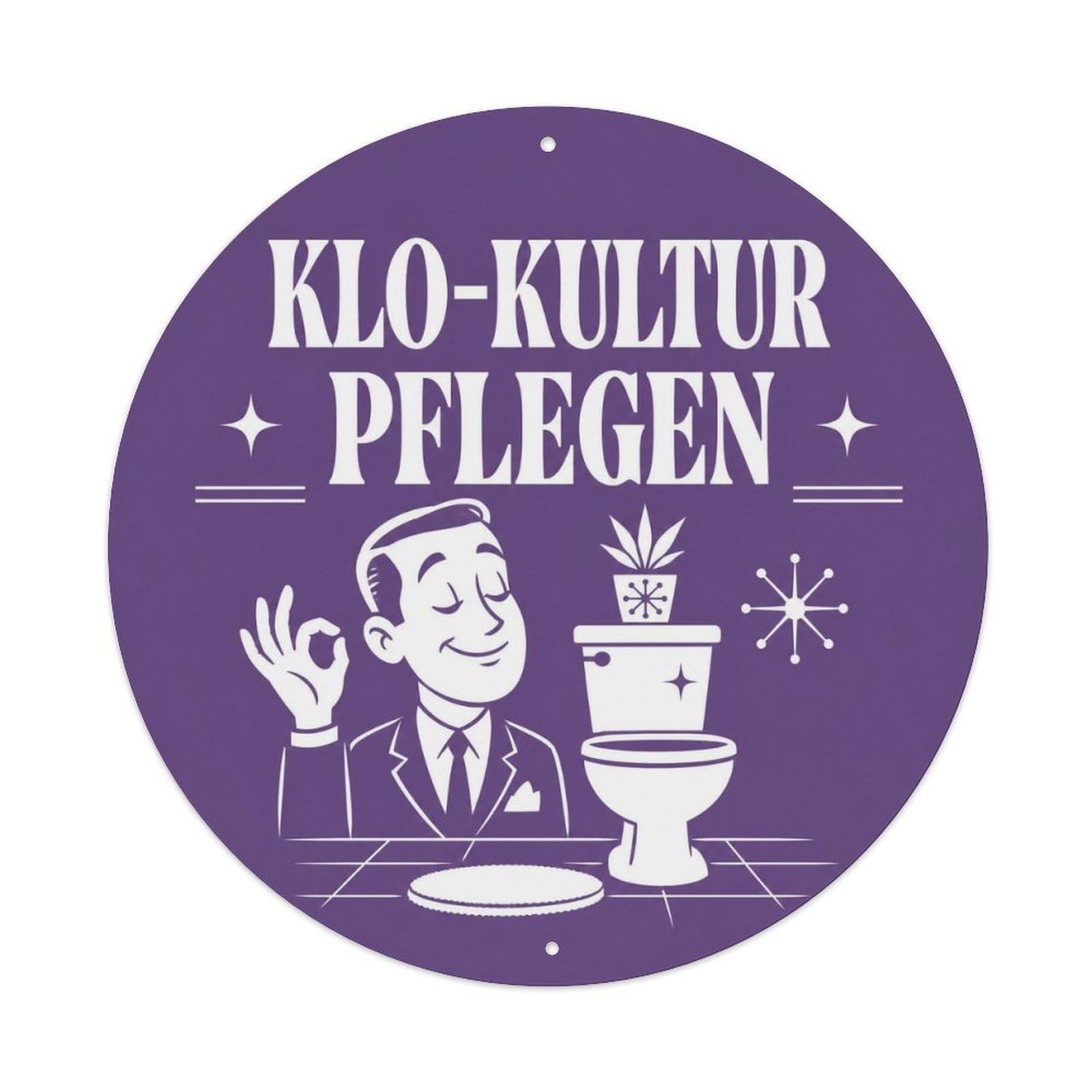 Olyhtr 8X8inch Classic Style Traditional Typography Klo Kultur German Wc Symbol Metal Tin Sign