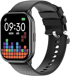 Relógio Digital Feminino Masculino Smartwatch Inteligente Bluetooth, Full Touch a Prova d 'água IP68 com 120+ Modos de Exercício e Esporte, Preto