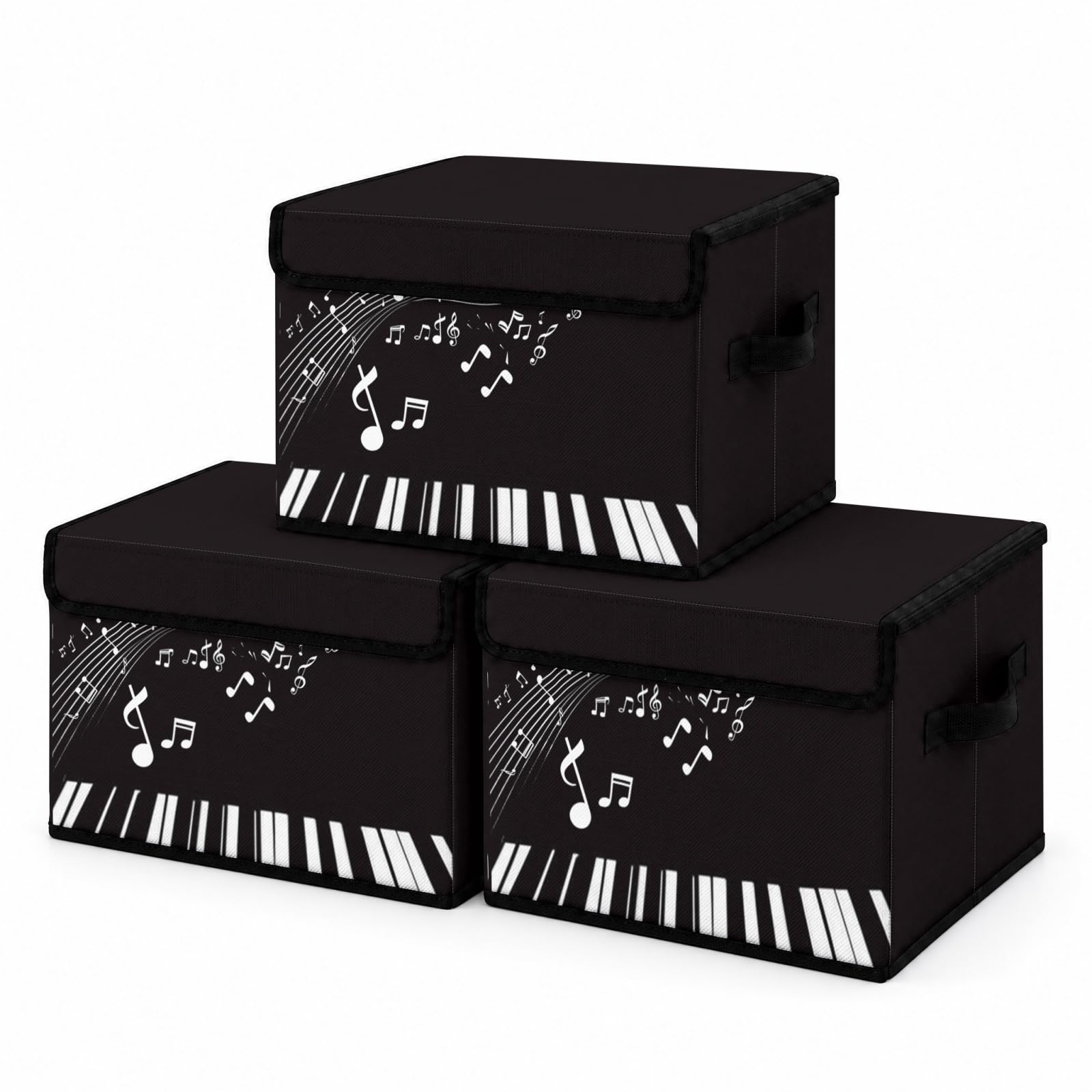 Stackable Clothes Storage Bins with Lids 3 Pack