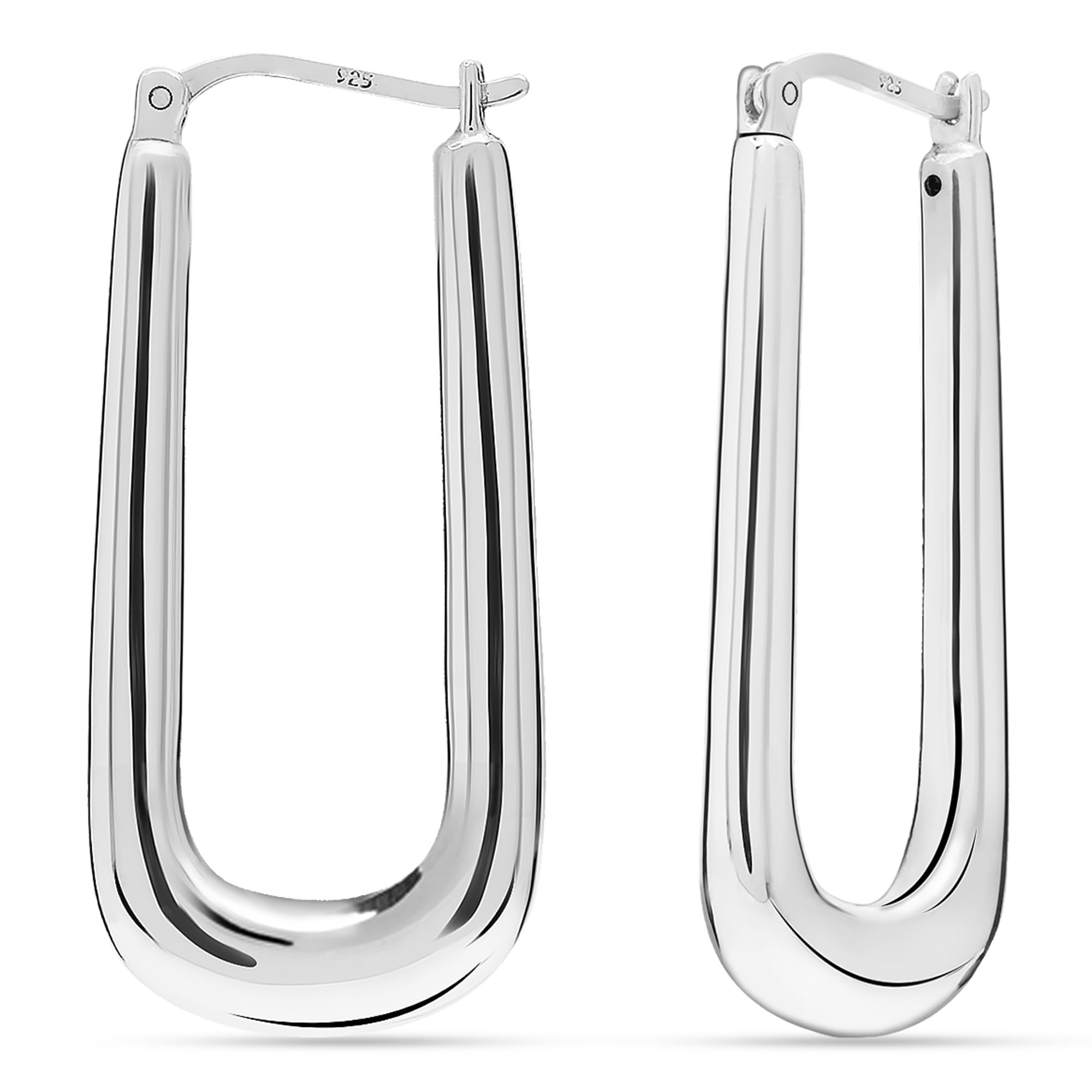 truesilver acpl 925 Sterling Silver BIS Hallmarked Chunky Hoop Earrings | Filigree Click-Top Light-Weight Hoop Earrings for Women and Girls-picture-36