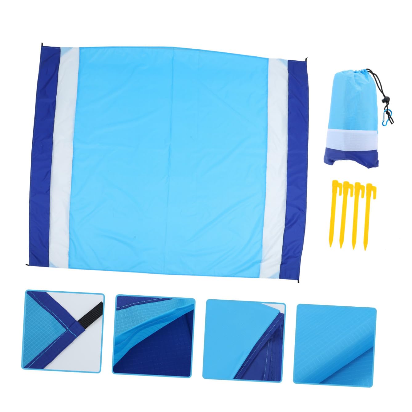 Yardwe 4 Piezas Estera de pícnic Beach Mat Beach Blanket Praia de Picnic para Acampar Cojines Exteriores Impermeables Acampar Aire de Playa Impermeable 210T de Nylon