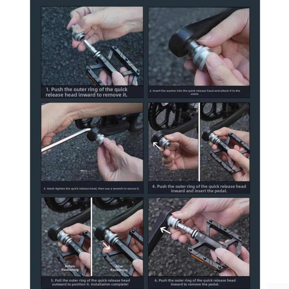 Quick Release Pedale mit Long Life Sealed Bearings 9/16 Zoll Gewinde für Brompton und für Dahon Fahrradrahmen