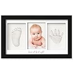 KeaBabies Baby Hand and Footprint Kit - Clay Handprint Keepsake Frame, Newborn Nursery Picture Frame, Personalized New Mom Gifts for Baby First Christmas Shower (Onyx Black)