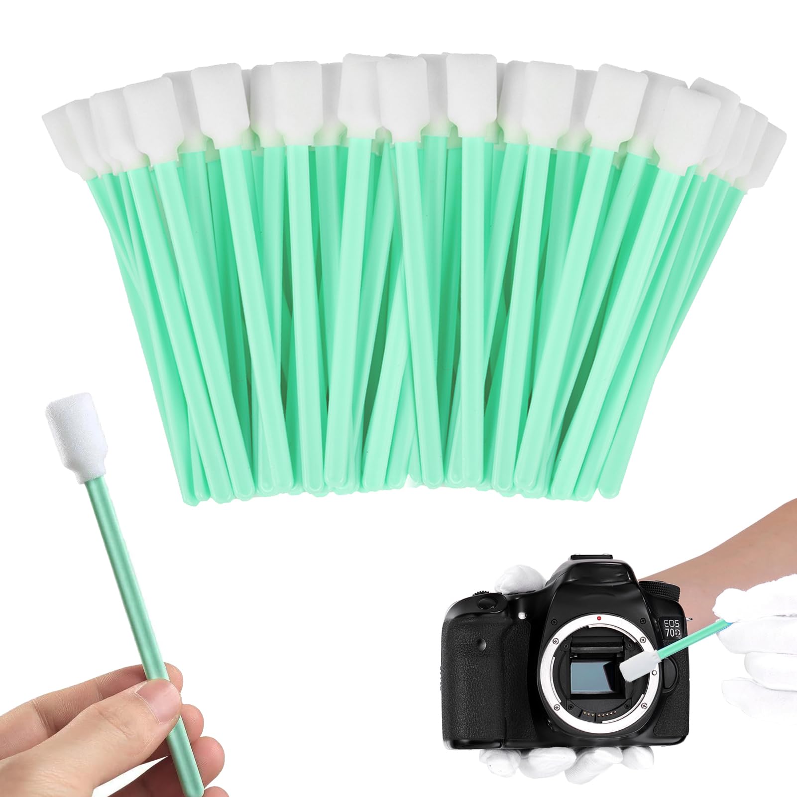 50 Pcs Bastoncillos Oidos,Bastoncillos,Almohadillas De Espuma Multipropósito, Limpieza De Espuma, Punta De Espuma De Limpieza De Esponja Palos, Para Lente De Cámara De Equipo Electrónico
