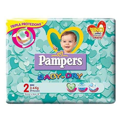 Pannolini Pampers Baby Dry misura 2 - 3-6 kg - 144...