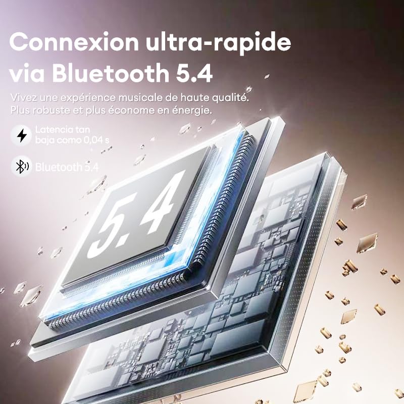 PAXA Vogbuds5Proai Auricolari Traduttore Ia, Auricolari Open-Ear Wireless 3-In-1 Con App, Traduttore Vocale Bluetooth 5.4, Cuffie Intelligenti Con Display Led, Autonomia Fino A 40 Ore, Nero