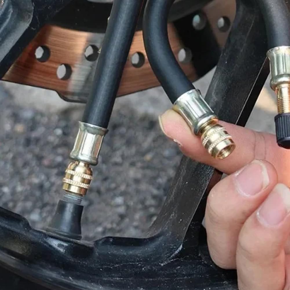 Estensione valvola auto, 2 pezzi, prolunga valvola per pneumatici, in gomma flessibile, con tappo della valvola, per auto, moto, biciclette (100 mm)