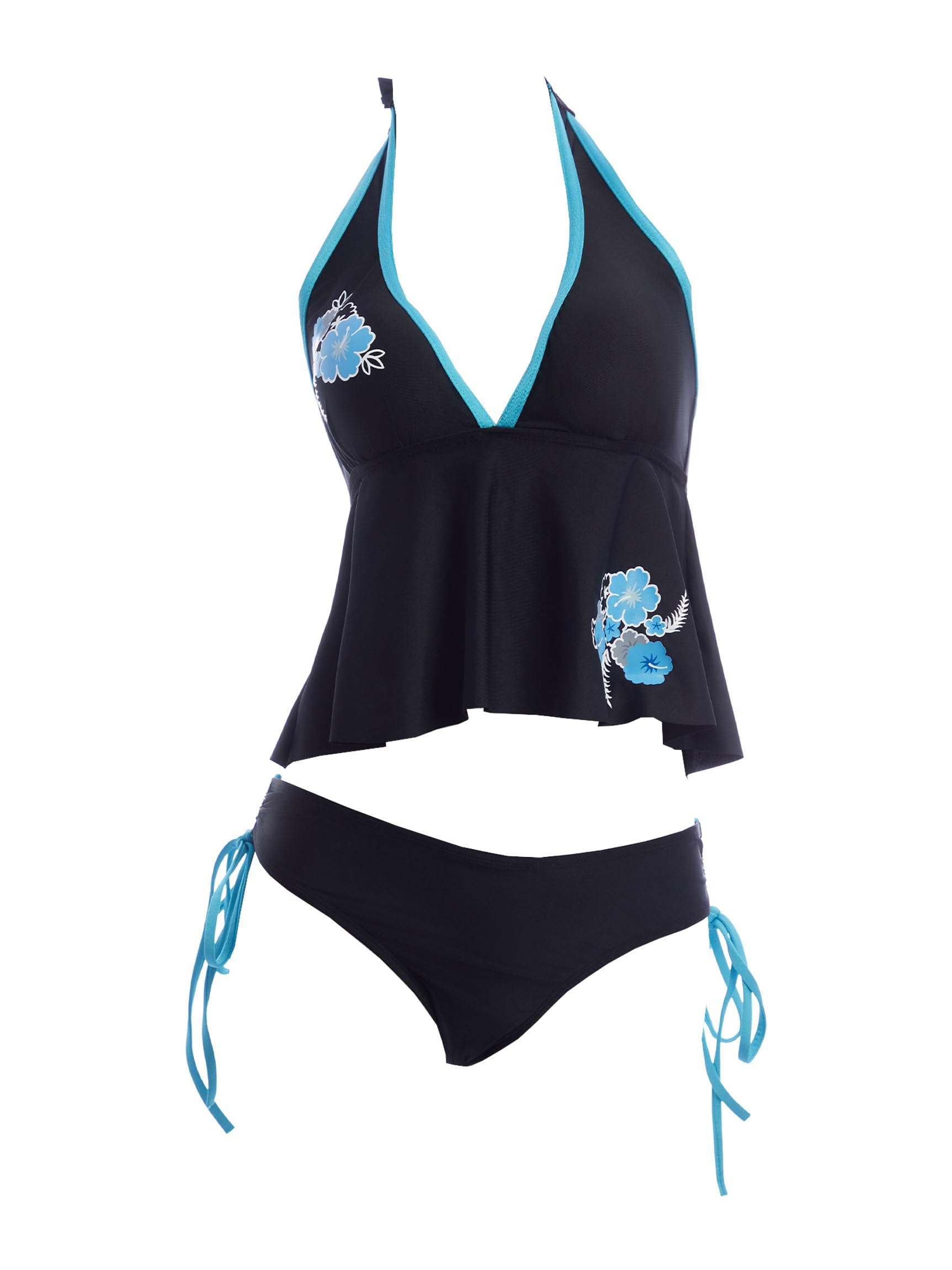 women retro y2k swimsuit cute bikini set halter neck bathing suit aesthetic rave swimwear
