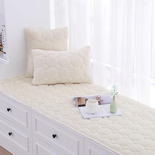 HM&DX Cojín grueso de franela para ventana de bahía, tapete de felpa antideslizante para ventana de bahía, funda moderna y súper suave para