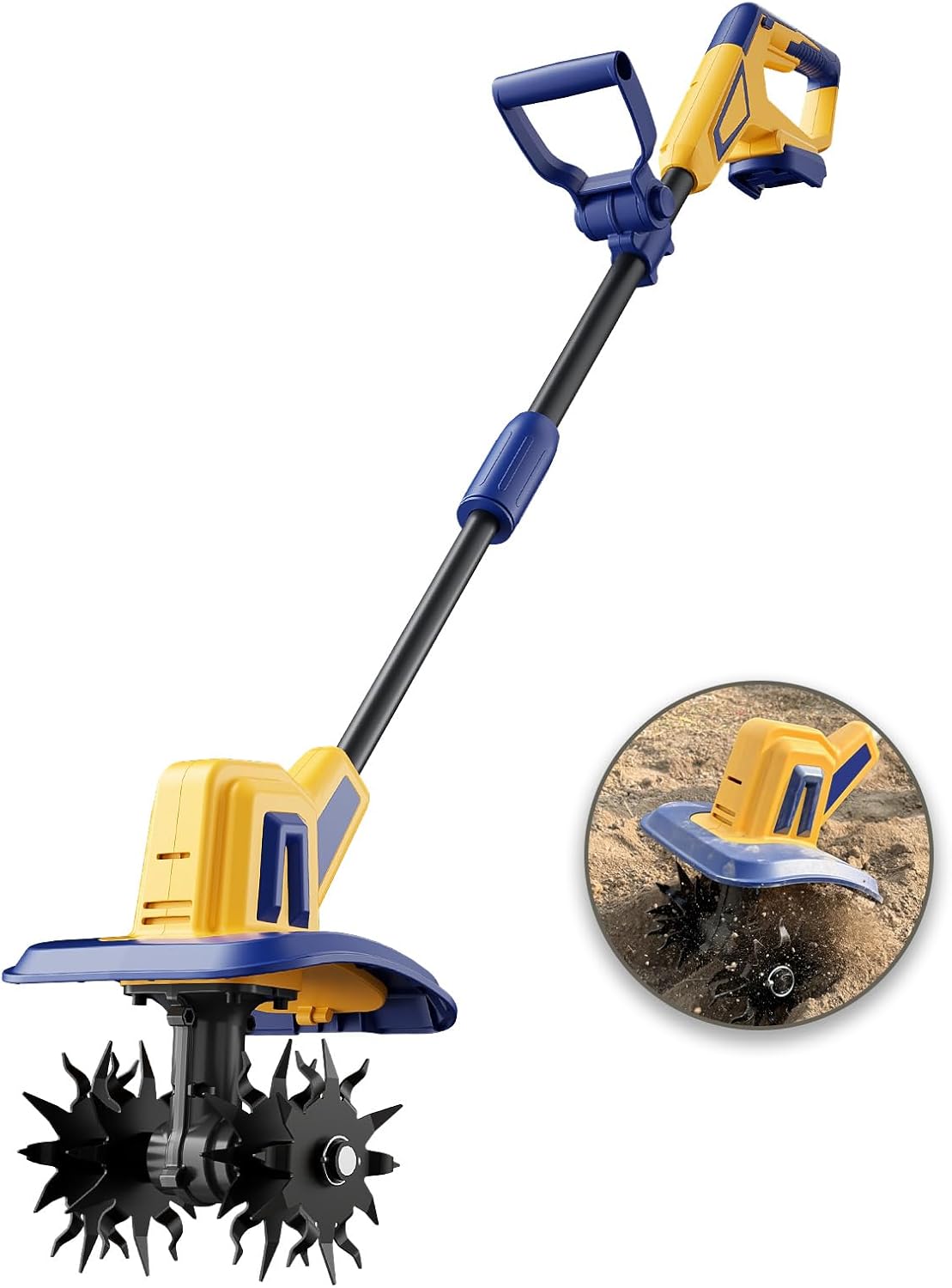 Cordless Tiller Cultivator Compatible with Dewalt 20V Battery(Tool Only)