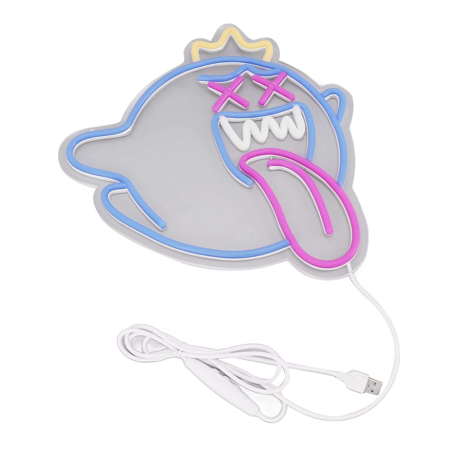 Domary Ghost Neon Zasilany Przez USB, ściemnialny, Montowany na ścianie Neon LED Ghost z akrylową konstrukcją ABS do Wystroju Sypialni w Pokoju Gier