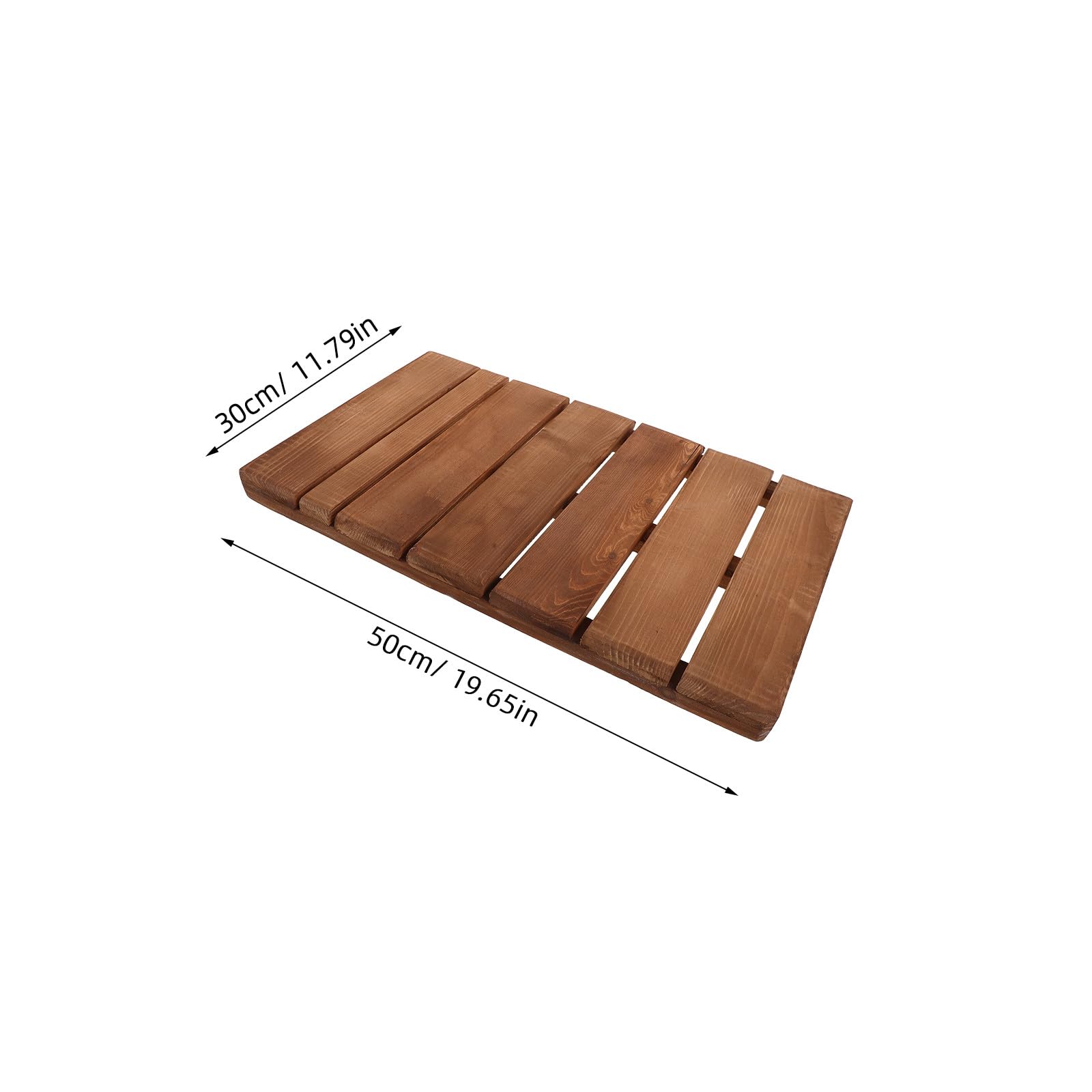 Operitacx rutschfeste Teakholz Badematte 51x31x4cm aus Echtholz mit Wasserablauf für Dusche Sauna Bad Antirutsch Holzfußmatte für Badezimmer Poolbereich