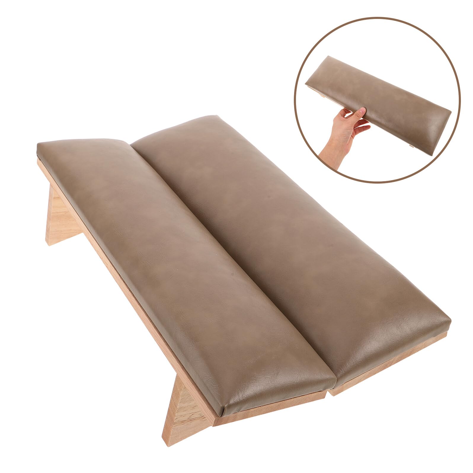 Poggiamano per Unghie in Pu, Cuscino Inclinato Vintage Beige | Supporto Ergonomico per Postura Naturale, per Tavolo Manicure e Saloni di Bellezza