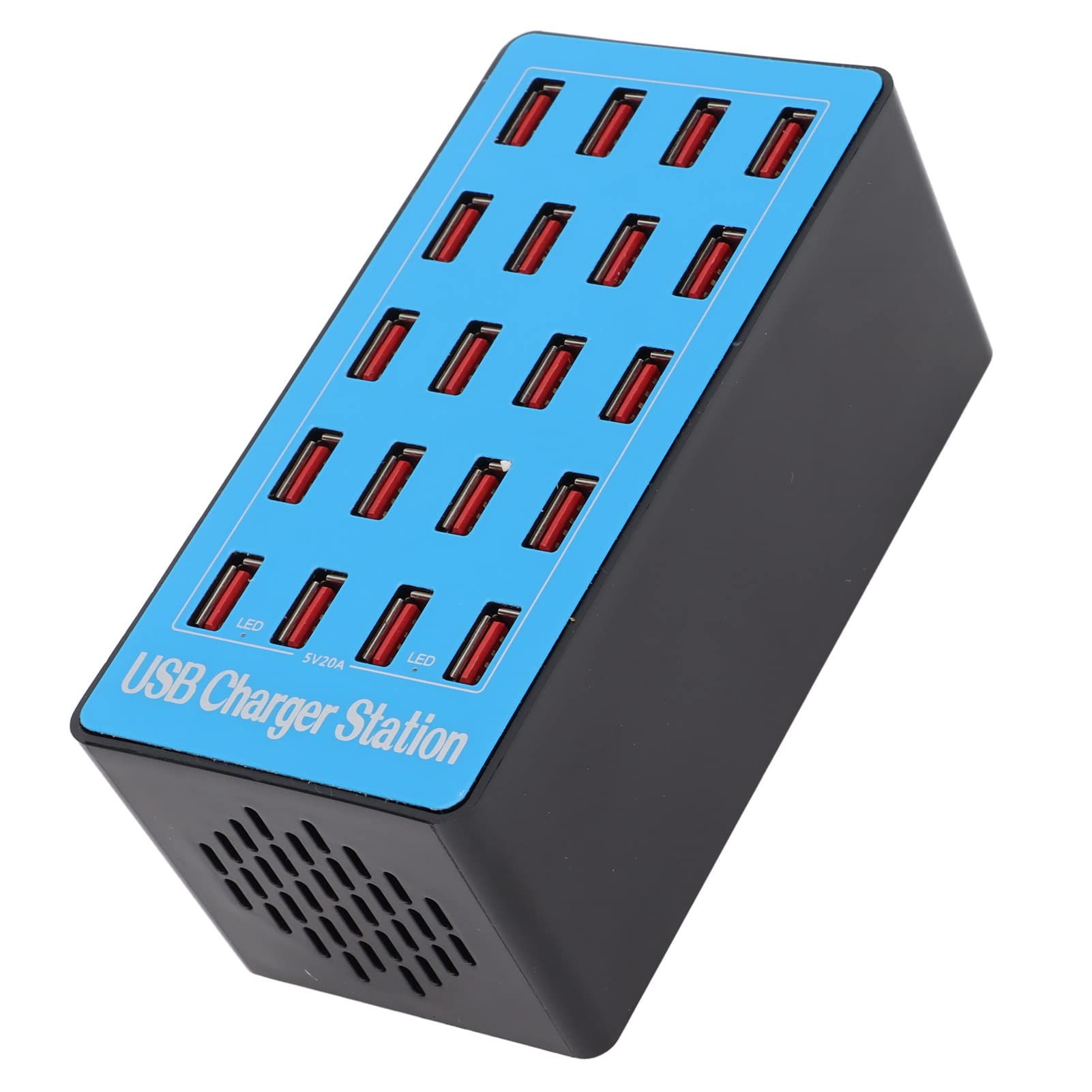 Bewinner Cargador USB Estación de Carga USB 100W 20 Puertos USB Hub Cargador Adaptador de Corriente de Pared Estación de Carga Rápida para Teléfono Inteligente Tableta Computadora Portátil(EU)