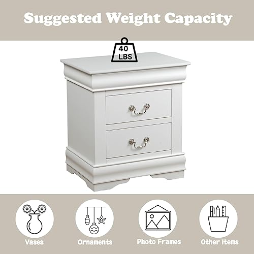 Miniatura 9 de Acme Louis Philippe Mesita de noche en blanco
