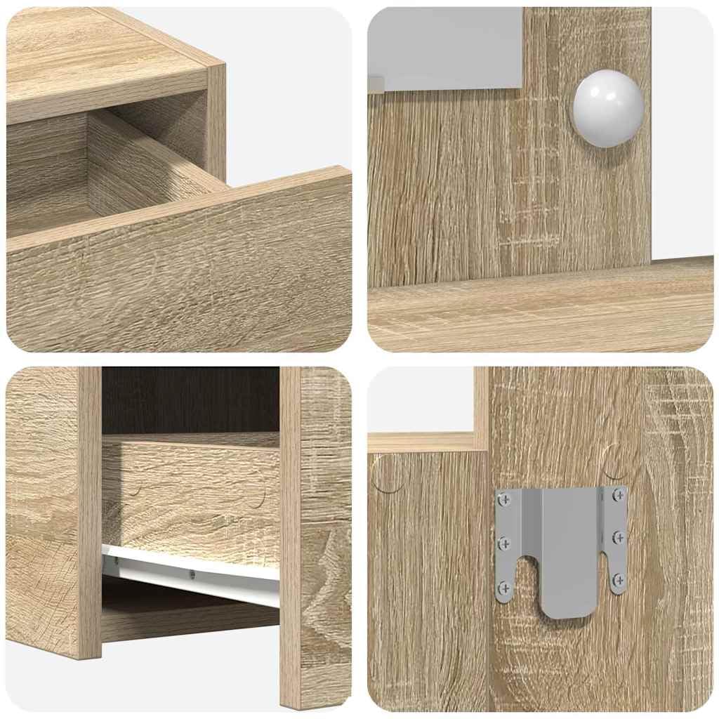 vidaXL Mesa Tocador Marrón 100 x 40 x 70 cm Madera de ingeniería, Mesa de tocador Moderna, tocador Elegante, Funcional en el Dormitorio, con Almacenamiento