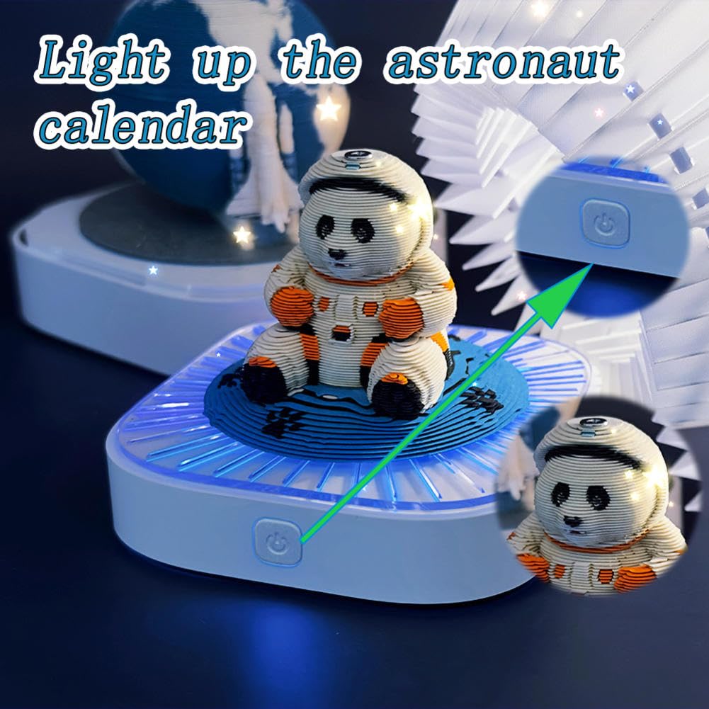 Kalendarz dzienny 2025 Tear Off, astronauta papierowa rzeźba 3d diorama kalendarz biurkowy