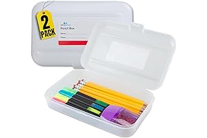1InTheOffice Clear Pencil Box 8x5: The Perfect Pencil Organizer