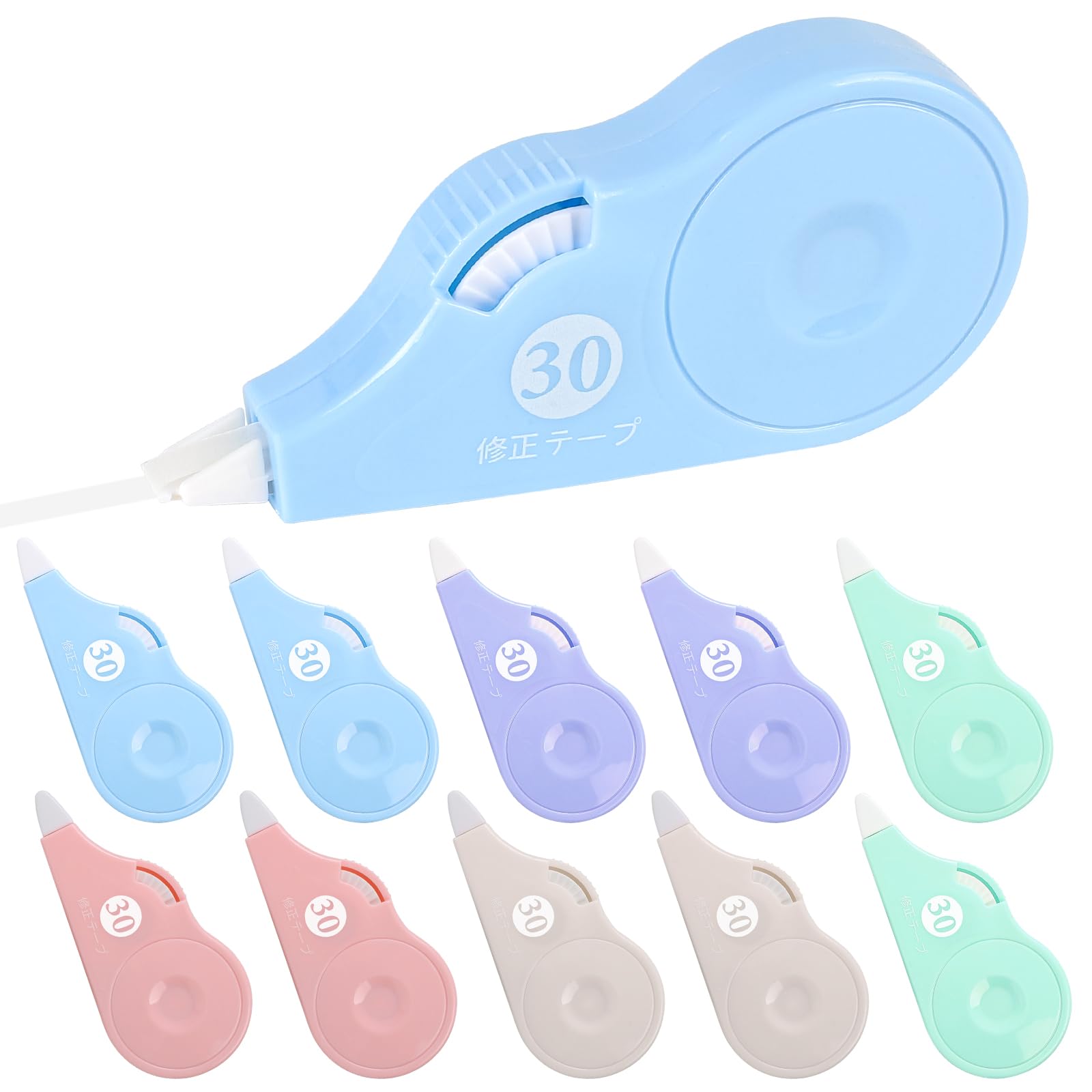 Ysimple 10Pcs Correction Tape, 30m x 5mm Large Capacity Correction Tape Roller, White out Correction Tapes Mouse for School and Office Supplies (Multicolor)