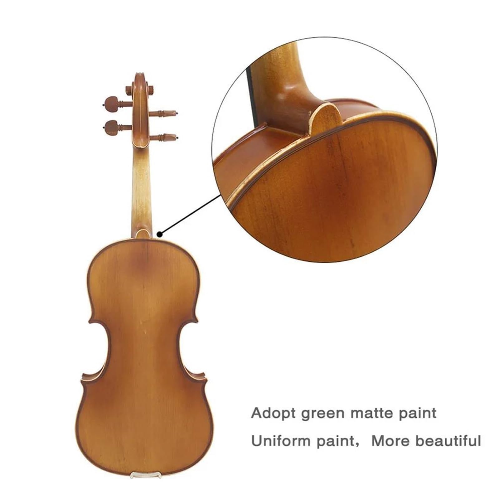 Violin Set 4/4 Violon Acoustique Solide Sculpté Bois Couleur Naturelle Tilleul Violino Kits Avec Étui Arc Pour Les Débutants(Set 2)