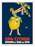 Spa-Citron - Lemon Mineral Water - Spa France - Vintage Advertising Poster by Georges “Géo” François c.1920s - Master Art Print (Unframed) 9in x 12in