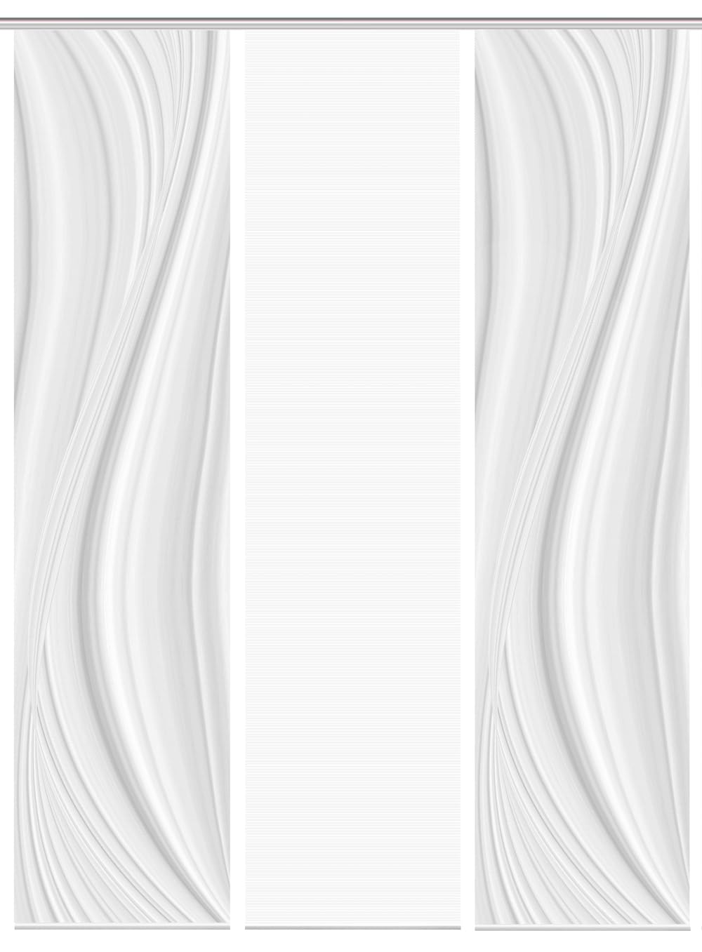 Vision S 080507 LAURINA Schiebegardine, halbtransparent, Bambusoptik, 260x60 cm, Farbe:grau, Größe:260 x 60 cm, Anzahl:3X