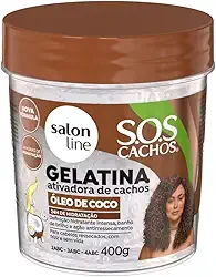 Salon Line, Gelatina Ativadora de Cachos, SOS Cachos, Óleo de Coco, Vegano - Para Cabelos Cacheados, 400 g