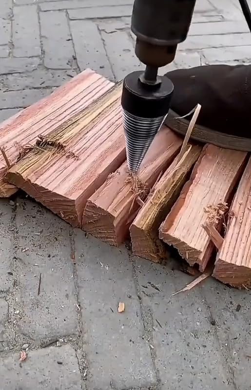 Log Wood Splitter Firewood Breaker Drill Bit Screw Cone Driver Fit Hex SDS Plus