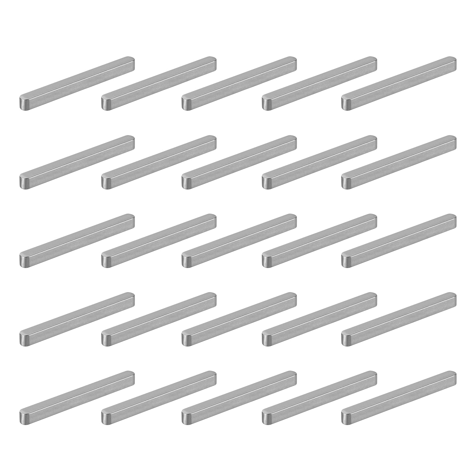 sourcing map 20 Pcs Round Ended Feather Key, 60x5x5mm Carbon Steel Drive Shaft Parallel Keys Keyway Stock Assortment for Mechanical Fasteners Industry
