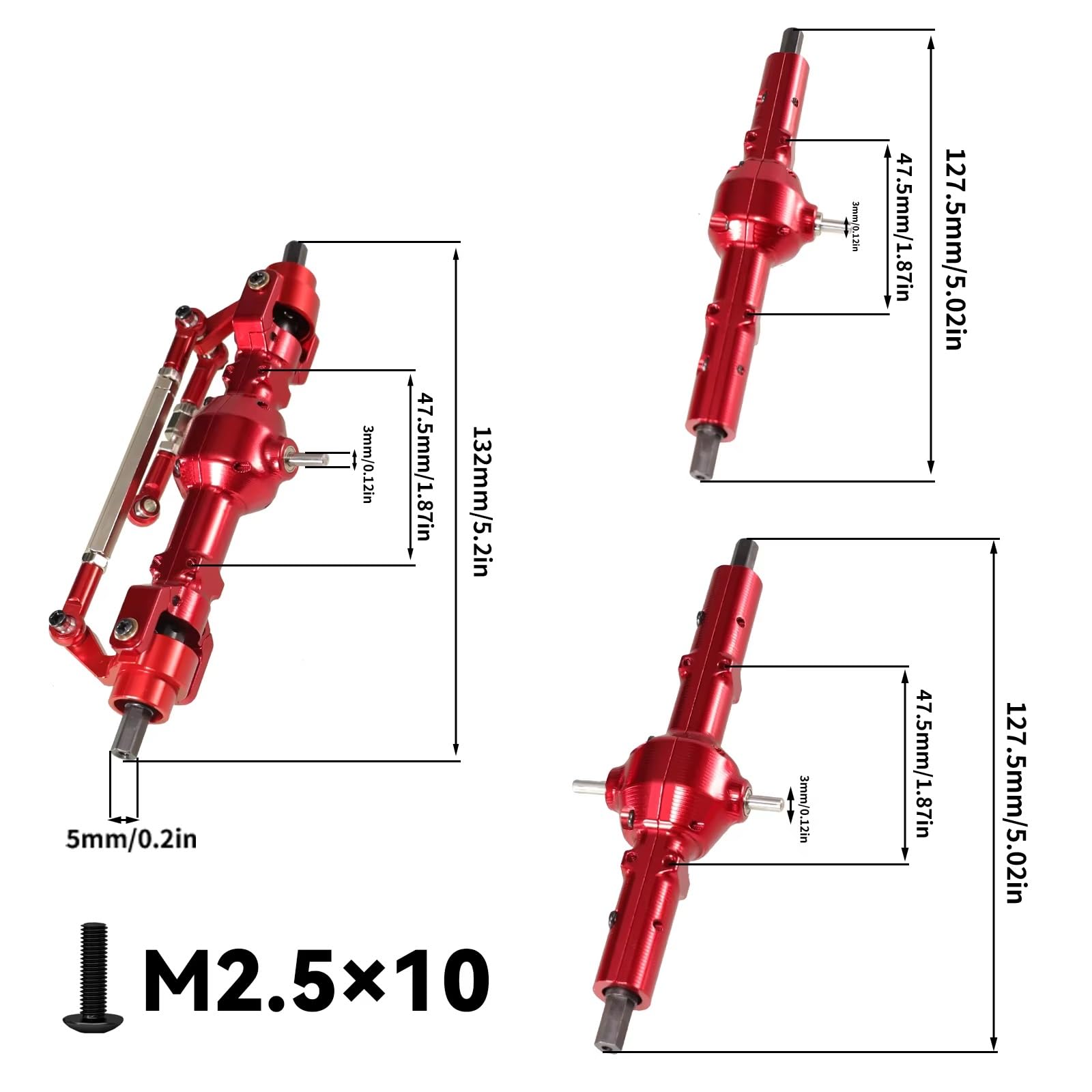 Compatible con WPL B16 B36 para FAYEE para JJRC 1/16 Accesorios De Actualización para Coche RC, Eje Delantero, Medio Y Trasero Metal, Conjuntos Seis Ruedas Piezas