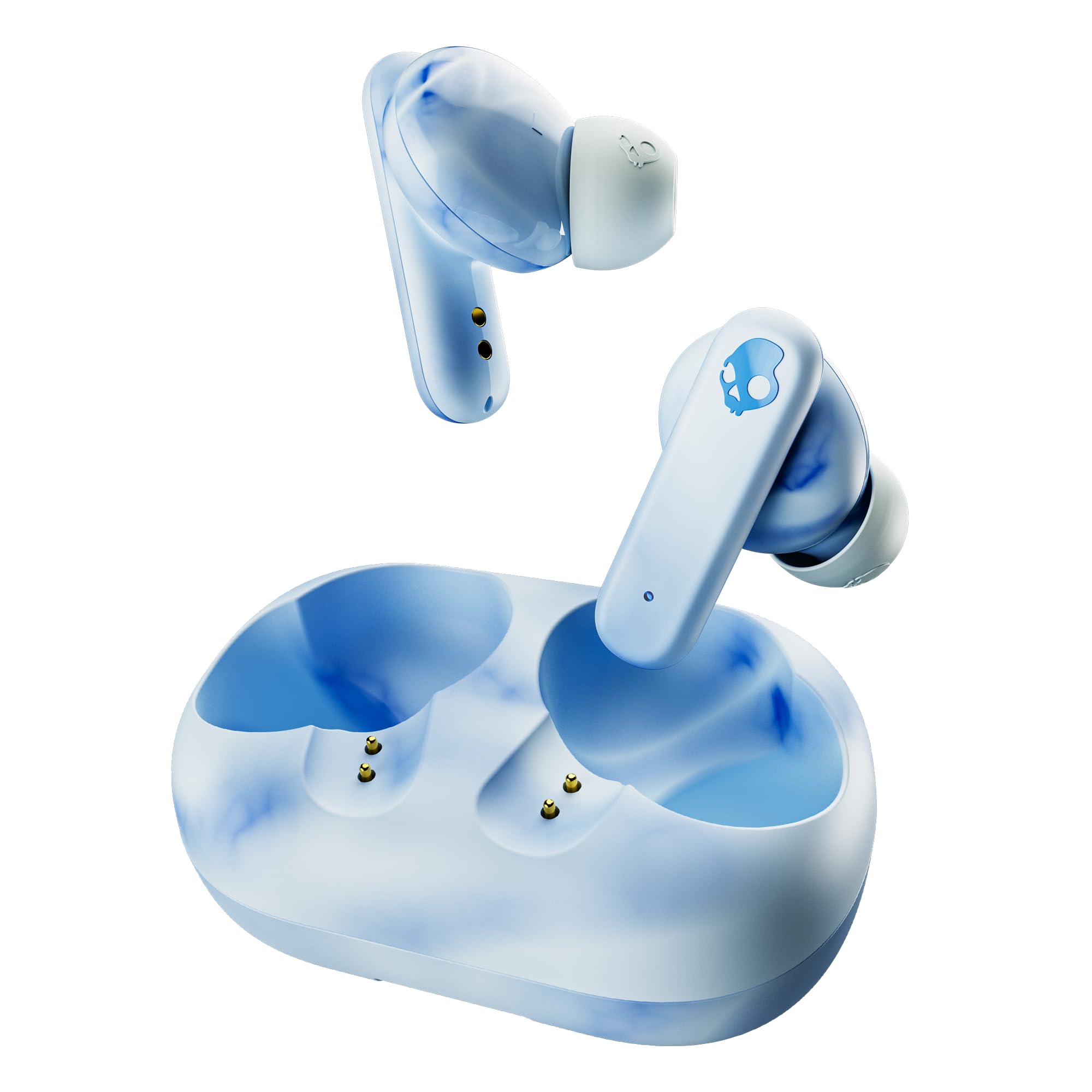 Skullcandy EcoBuds In-Ear Wireless-Kopfhörer, 8 Std. Akkulaufzeit, akkuloses Lade-Case, Mikro, kompatibel mit iPhone, Android und Bluetooth-Geräten – Glacier