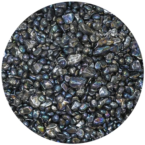 Image of Amazing Gemstone Titanium Aura Quartz Crystal Chips Aquarium Gravel Rocks - Bulk Fish Tank Gravel, Small Tumbled Stone Chips and Tiny Crystals for Decoration (Natural AAA Grade)