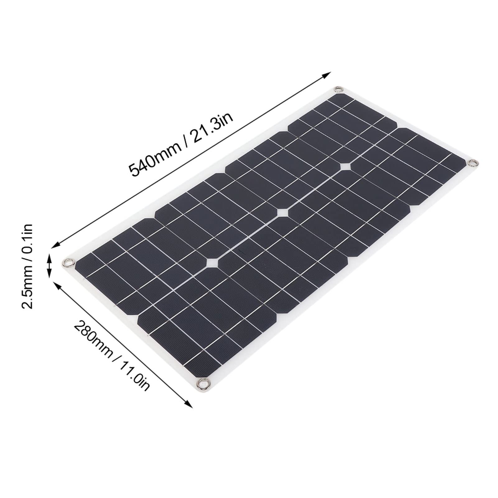 Pannello Solare Portatile da 25 W 18 V in Silicio Monocristallino Ad Alta Efficienza con Doppia Ricarica USB per Campeggio Auto Barca Moto