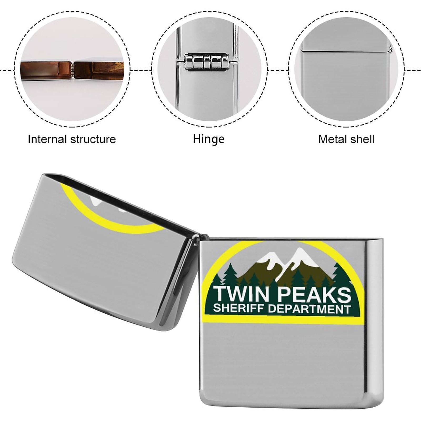 Amazon.co.jp: ライターケース Twin Peaks Logo メンズ 両面プリント