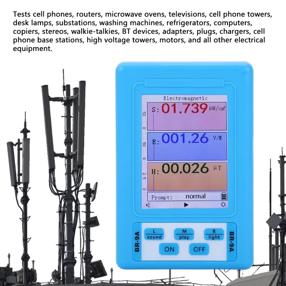 BR-9A - Detector de radiación electromagnético portátil, instrumento de medición EMF, monitor dosímetro de radiación de alta precisión