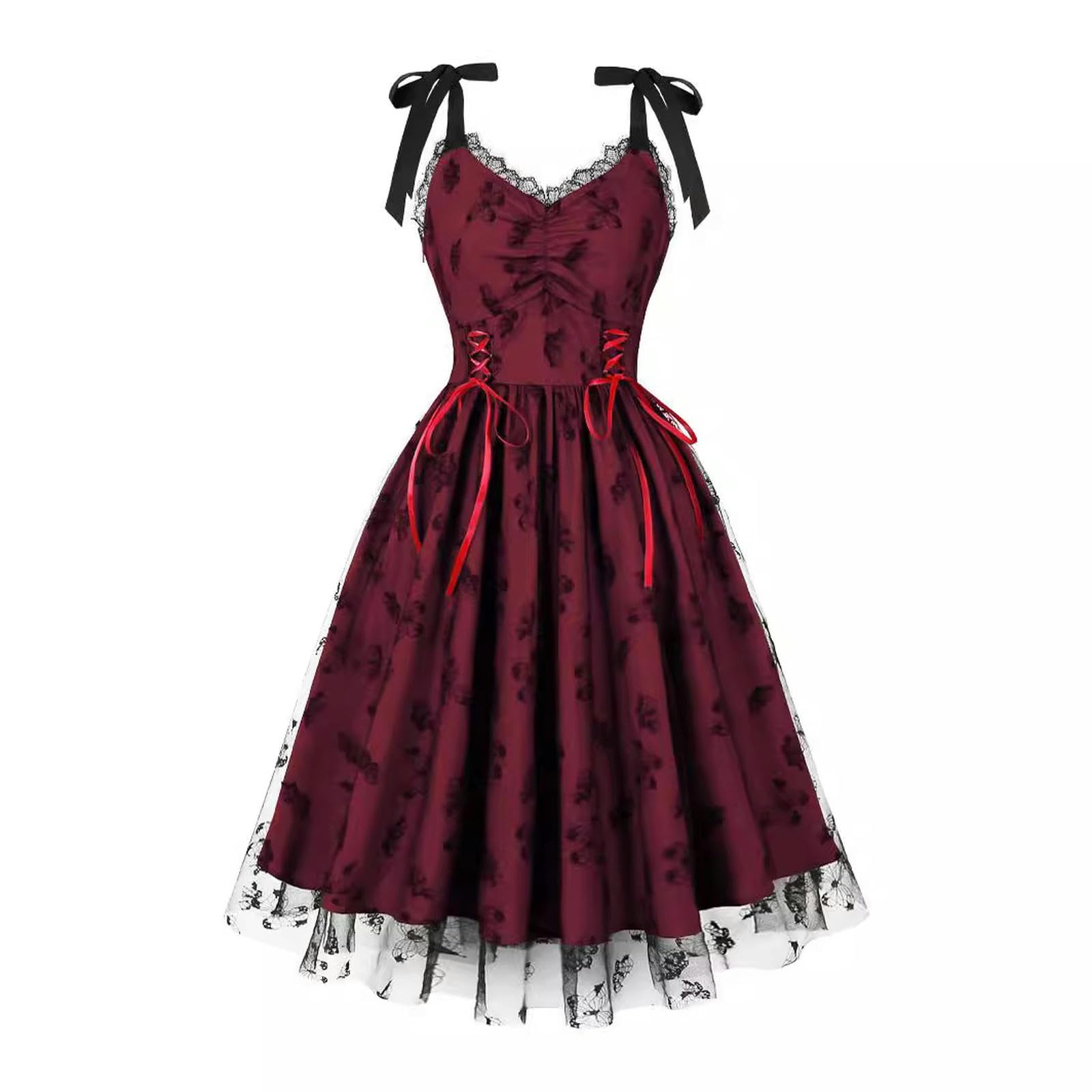 Robe à bretelles sans manches en maille papillon pour femmes