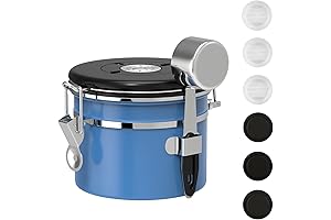 Blue Small Coffee Canister with Airtight Lid