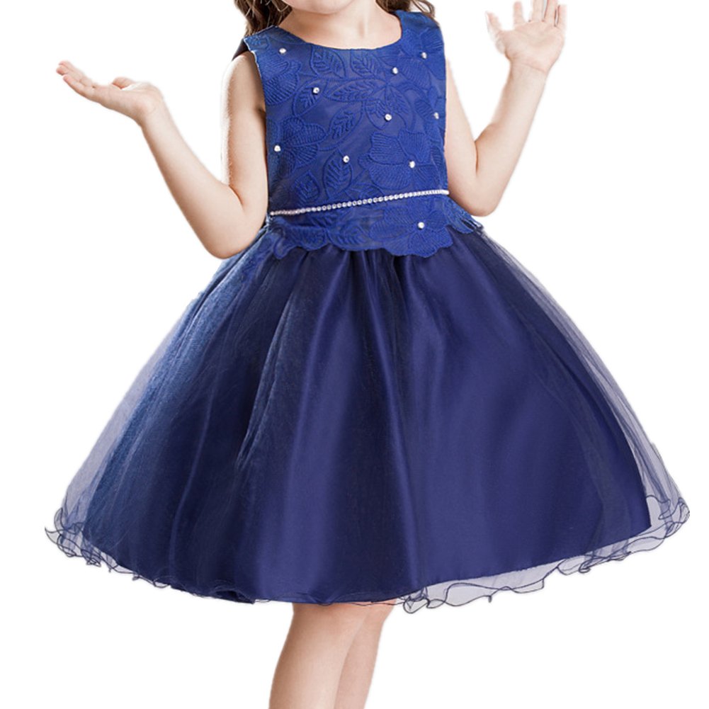 OushinyGirls' Rhinestones Bodice Dress Princess Costume 5 Colors for 2-10