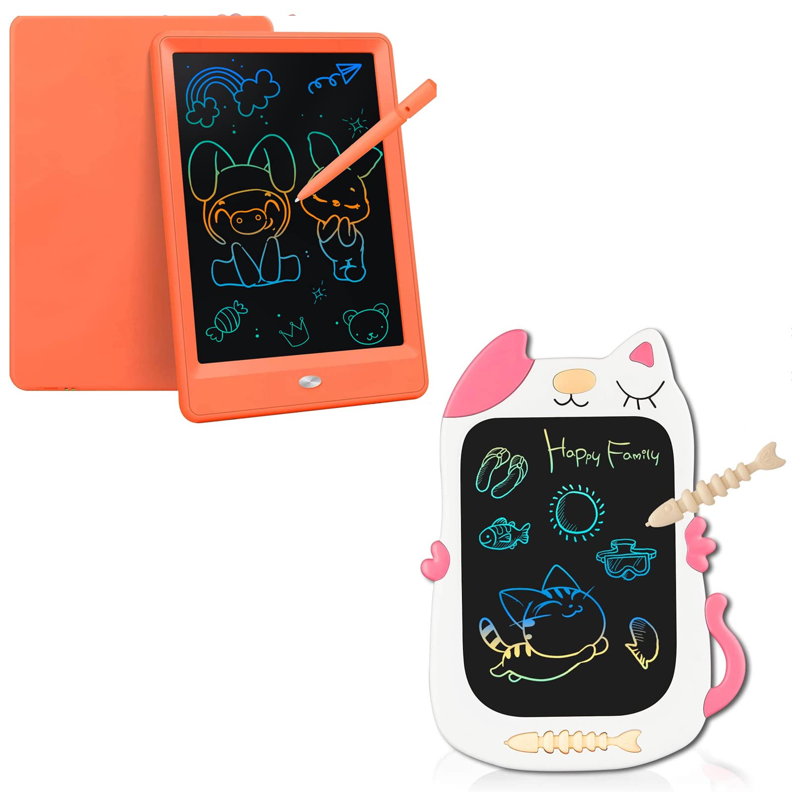 bravokidsToys for 3-8 Year Old Girls Boys, Toddler Girl Gifts, 10 Inch LCD Writing Tablet & 8.5 Inch Cat Doodle Board Bundle