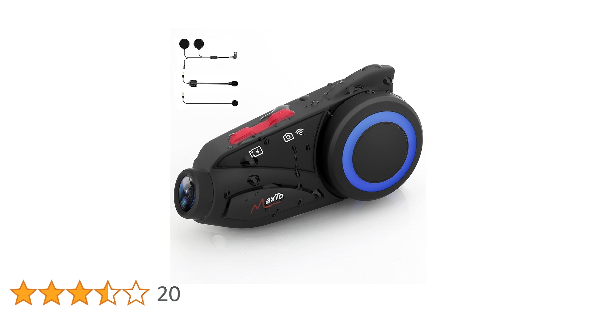 バイク用インカム　Bluetooth5.1、2Kカメラ付 インカム バイク用 インターコム 日本語音声 スマホ2台接続