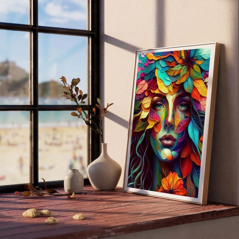 Miniatura 2 de Reofrey Kit completo de pintura por números para mujer, lienzo de 15.7 x 19.7 in, pintura de acuarela de flores, juego de pintura acrílica, arte