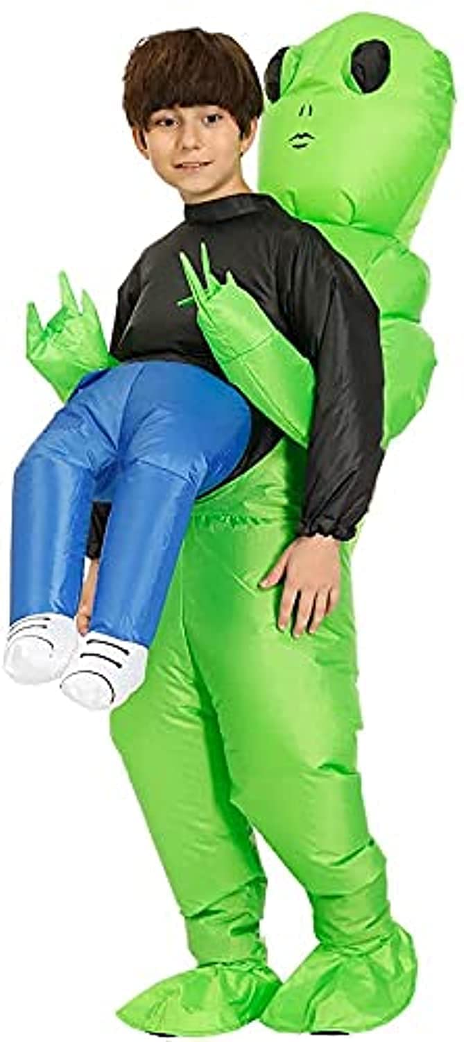 Aiwanto Inflatable Alien Costume Party Fancy Dress Cosplay Outfit Green Alien Carrying Human Costume Inflatable Funny Blow Up Suit Cosplay For Party (Kid) - Polyester (B09HTQJ18Q) Amazon Price History, Amazon Price Tracker